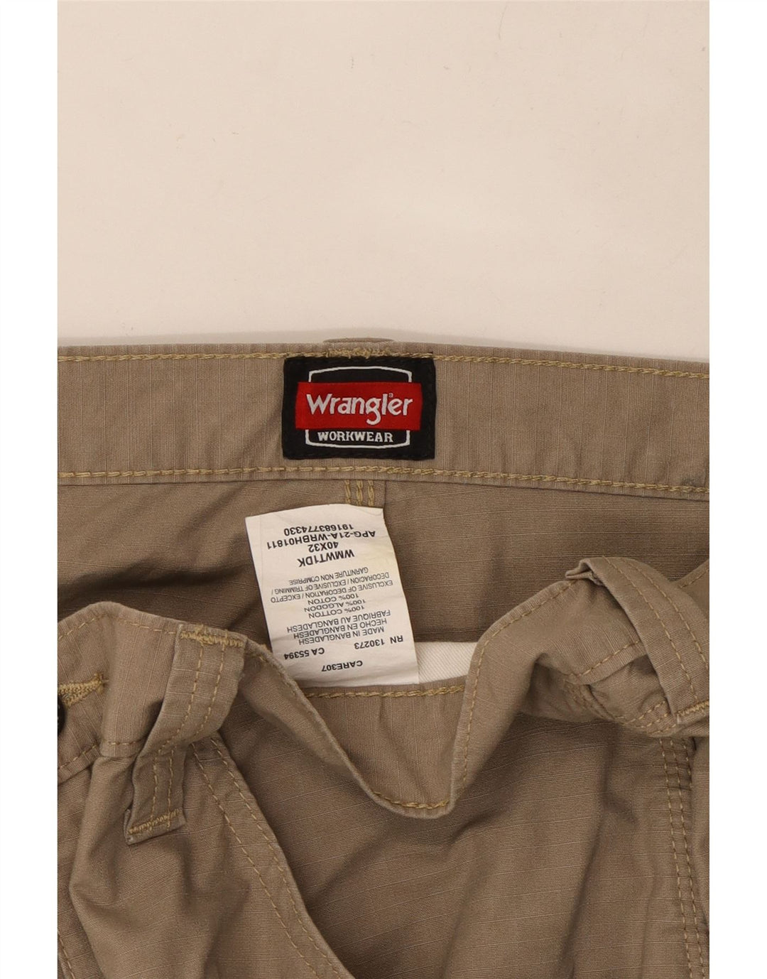 WRANGLER Mens Straight Cargo Trousers W40 L32 Beige Cotton Vintage Wrangler and Second-Hand Wrangler from Messina Hembry 