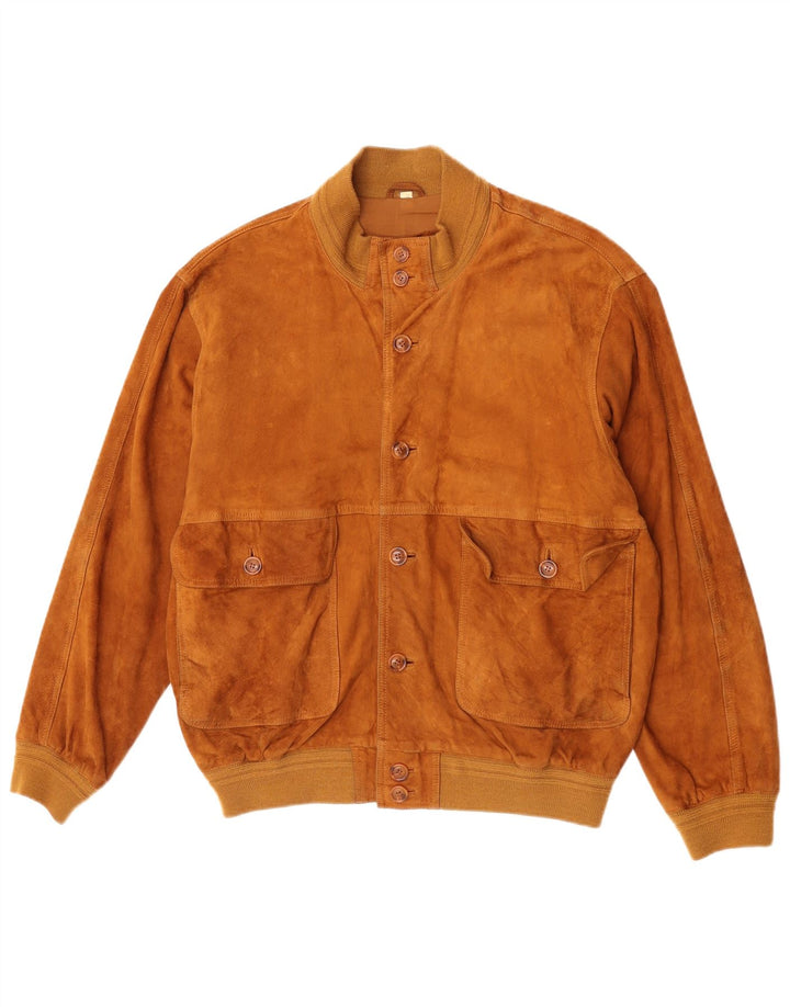 Vintage muška bomber jakna od brušene kože IT 52 velika bež koža