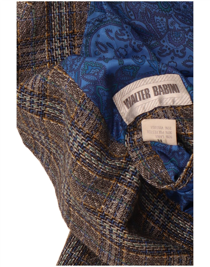 Vintage muška jakna sa 2 gumba UK 38 srednje siva karirana vuna