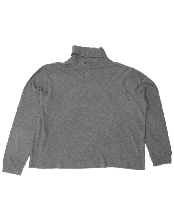 RALPH LAUREN Ženski pulover s rol izrezom UK 18 XL Sivi pamuk