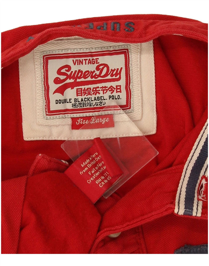 Superdry muška grafička polo majica velika crvena pamuk
