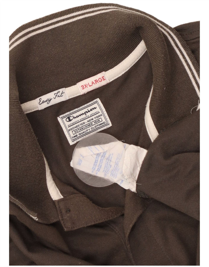CHAMPION Muška polo majica Easy Fit 3XL smeđi pamuk