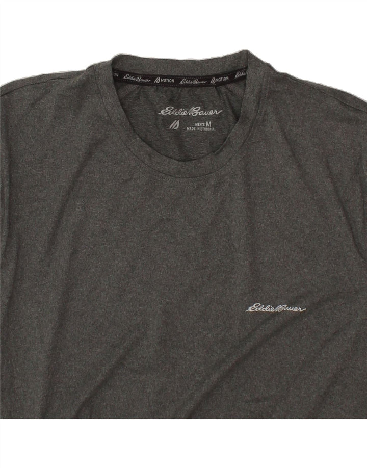 EDDIE BAUER Mens T-Shirt Top Medium Grey Polyester Vintage Eddie Bauer and Second-Hand Eddie Bauer from Messina Hembry 
