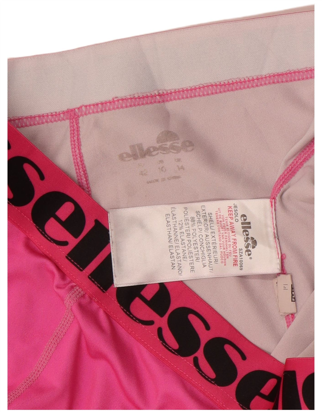 Ellesse Ženske Graphic Leggings UK 14 Large Pink Colourblock Poliester