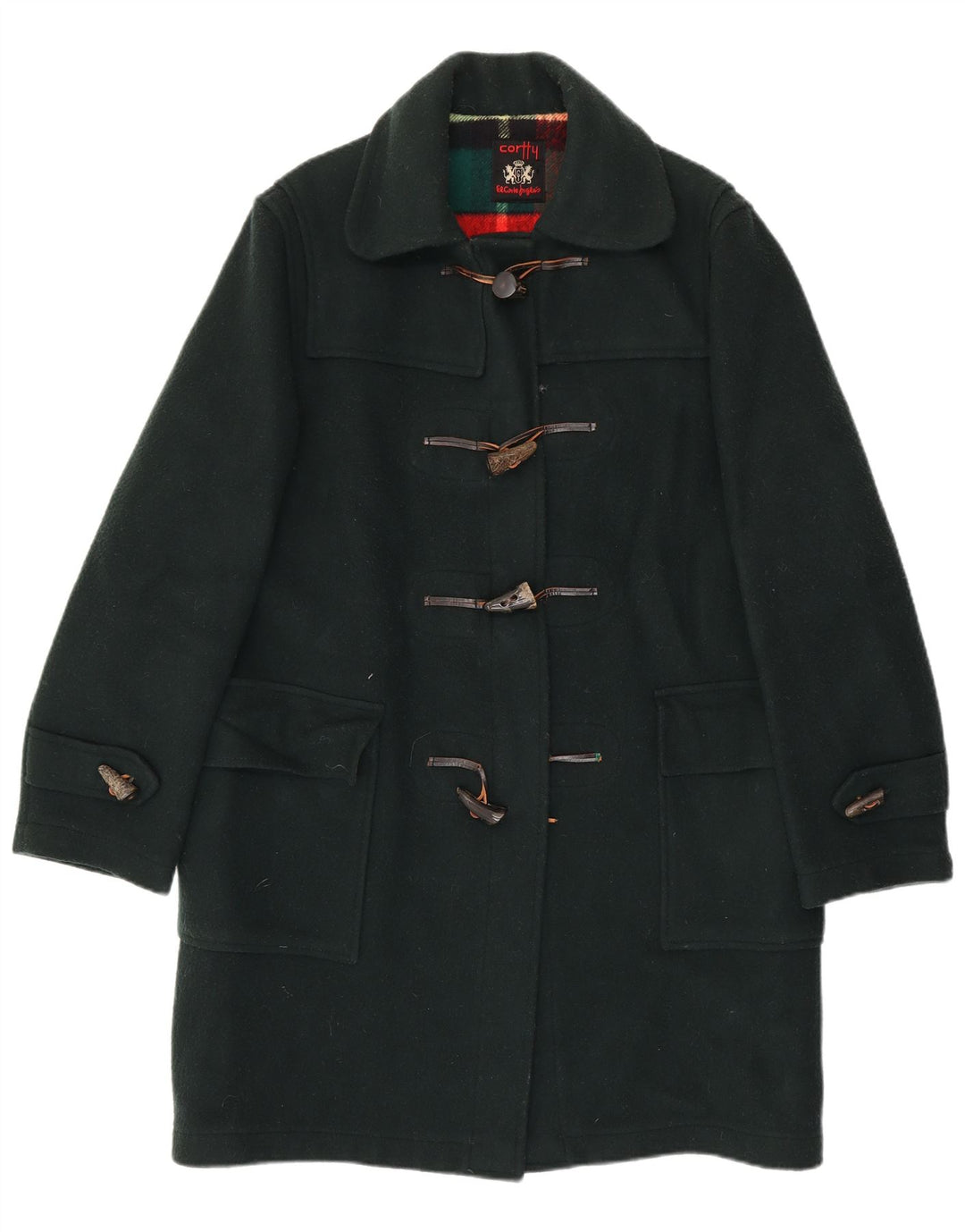 VINTAGE ženski Duffle Coat UK 18 XL Zeleni