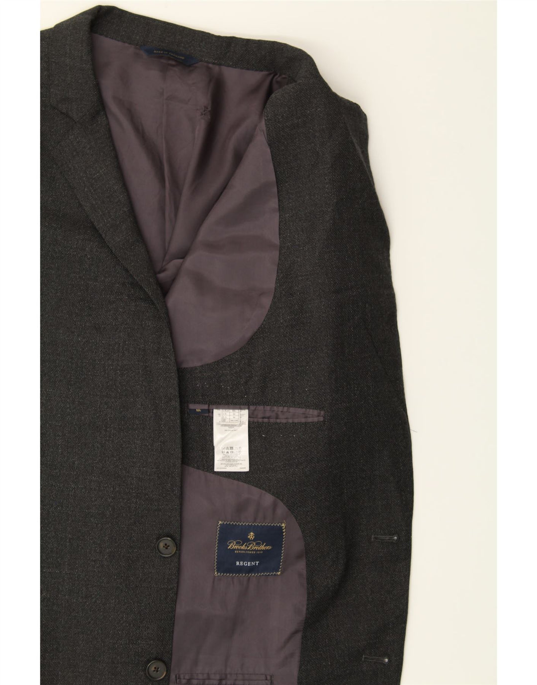 BROOKS BROTHERS Mens 2 Button Blazer Jacket IT 50 Large Grey Wool Vintage Brooks Brothers and Second-Hand Brooks Brothers from Messina Hembry 