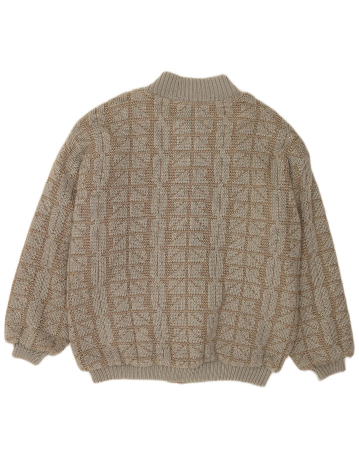 Frank Pepperone muška pletena bomber jakna UK 42 XL zelena geometrijska