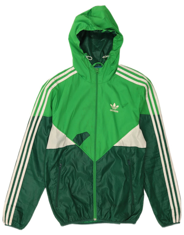 Adidas muška kišna jakna s kapuljačom UK 34 XS Green Colourblock poliester