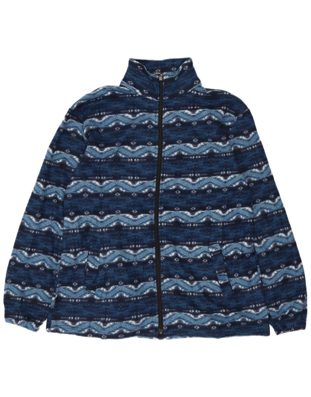 VINTAGE Muška jakna od flisa UK 38 srednje plava, Fair Isle pamuk