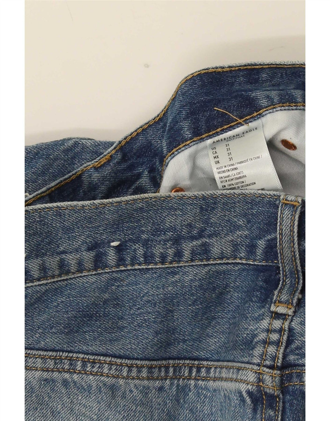 American Eagle muške kratke traper kratke hlače W31 srednje plavi pamuk
