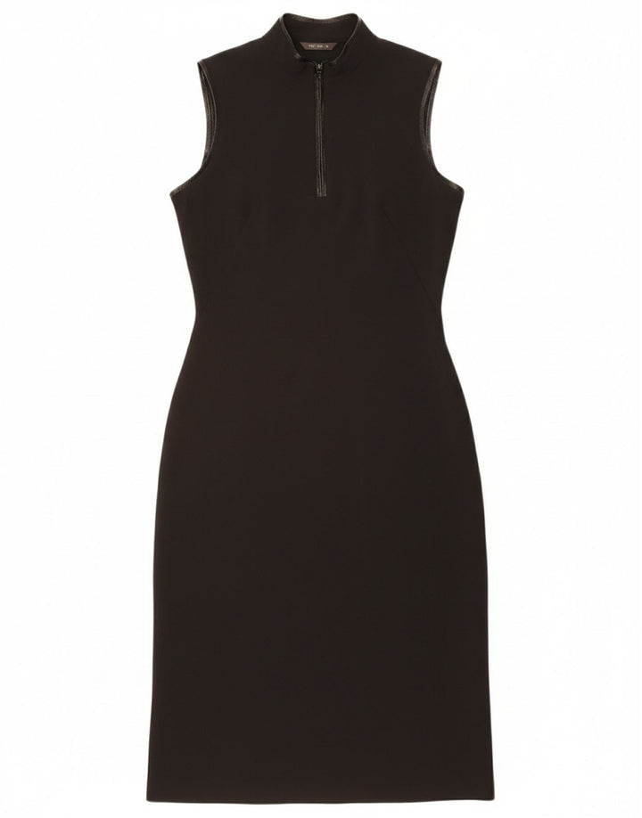 RIVER ISLAND Womens Sleeveless Sheath Dress UK 10 Small Black Polyester