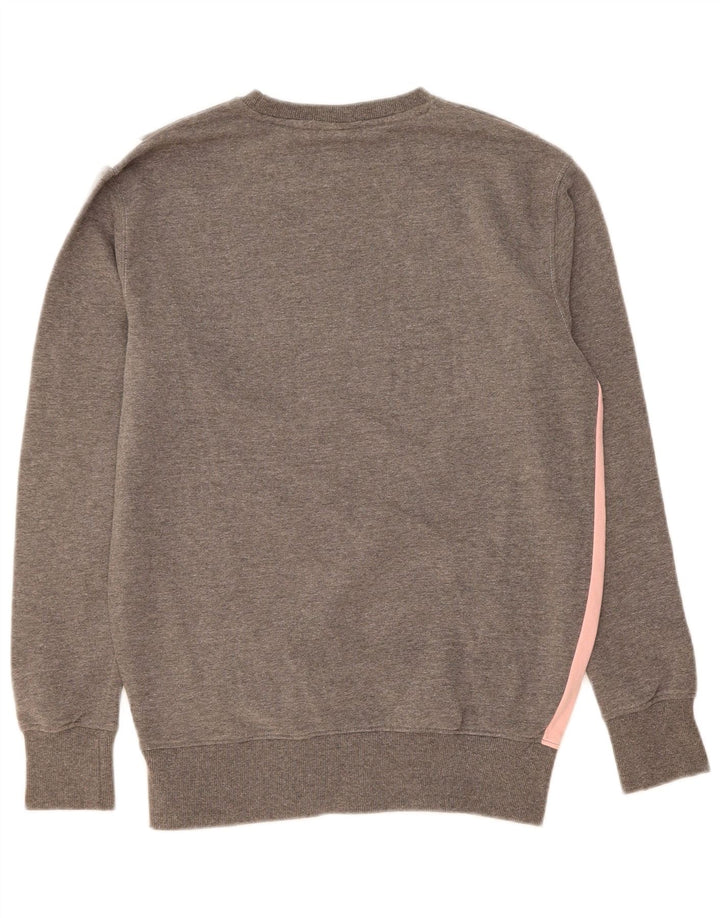 ELLESSE Womens Oversized Sweatshirt Jumper UK 10 Small Grey Colourblock