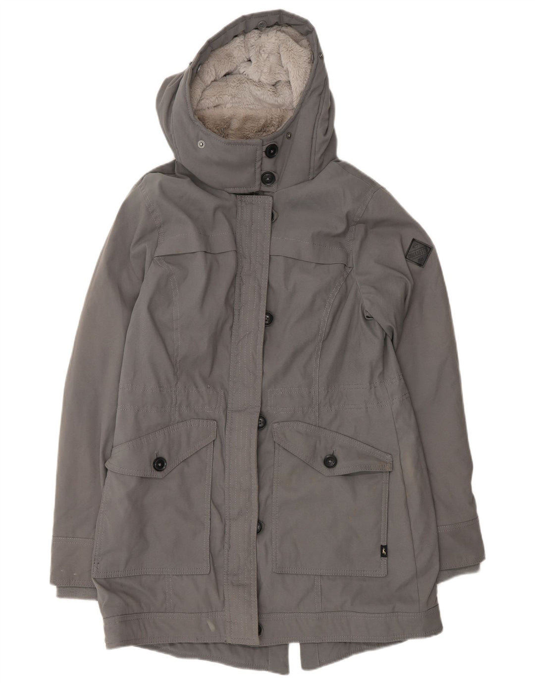 Hollister ženska šerpa parka jakna s kapuljačom UK 14 srednje sivi poliester