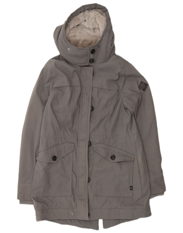 Hollister ženska šerpa parka jakna s kapuljačom UK 14 srednje sivi poliester