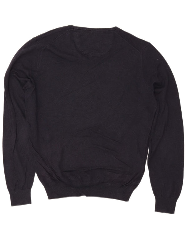 MASSIMO DUTTI Ženski veliki džemper s V-izrezom UK 10 Mali tamnoplavi