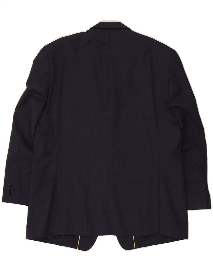 MICHAEL KORS Mens 2 Button Blazer Jacket Size 48 3XL Navy Blue Pinstripe Vintage Michael Kors and Second-Hand Michael Kors from Messina Hembry 