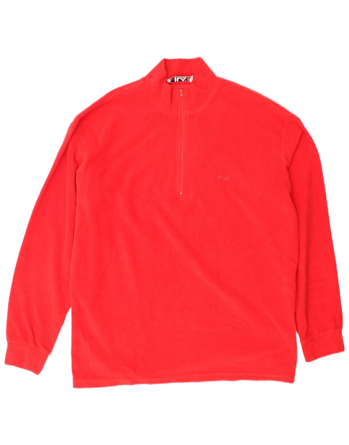 FILA Muški džemper od flisa s patentnim izrezom IT 54 XL, crveni poliester