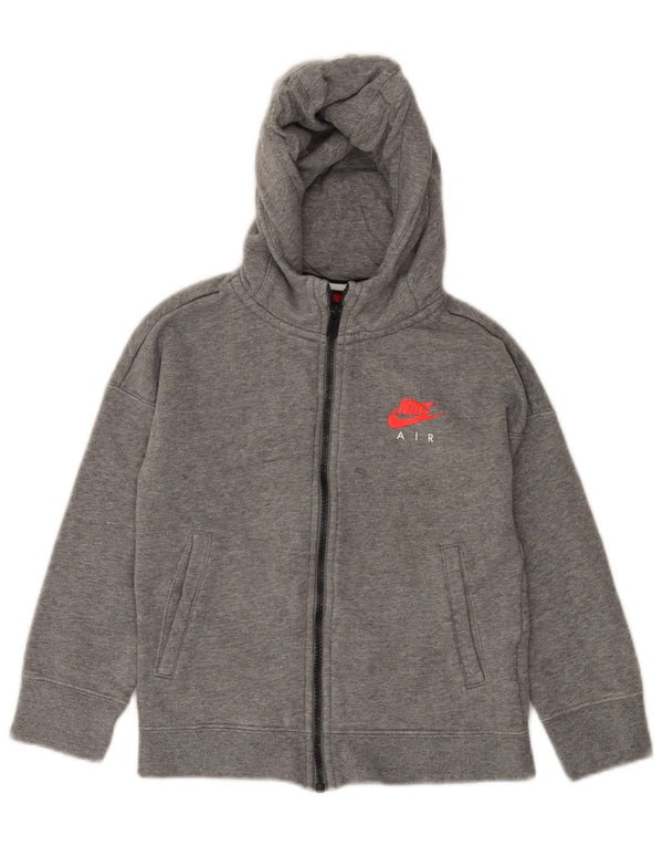 NIKE Pulover s kapuljačom s zračnim patentnim zatvaračem za djevojčice 6-7 godina XS sivi pamuk