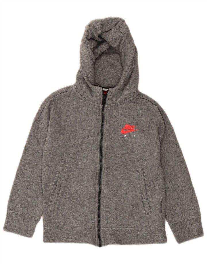 NIKE Pulover s kapuljačom s zračnim patentnim zatvaračem za djevojčice 6-7 godina XS sivi pamuk