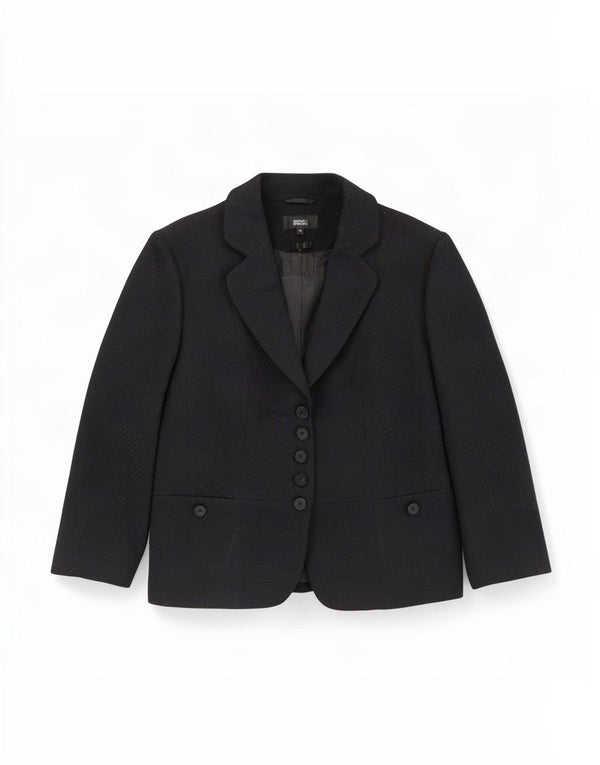 Marks & Spencer Ženska jakna 3/4 rukava s 5 gumba UK 16 Velika crna