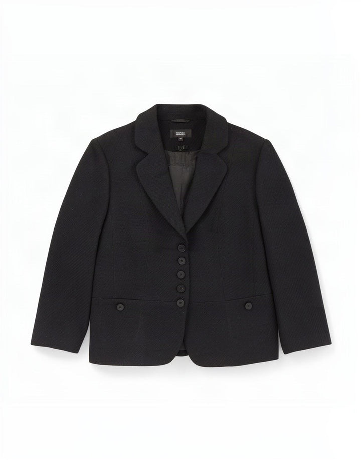 Marks & Spencer Ženska jakna 3/4 rukava s 5 gumba UK 16 Velika crna