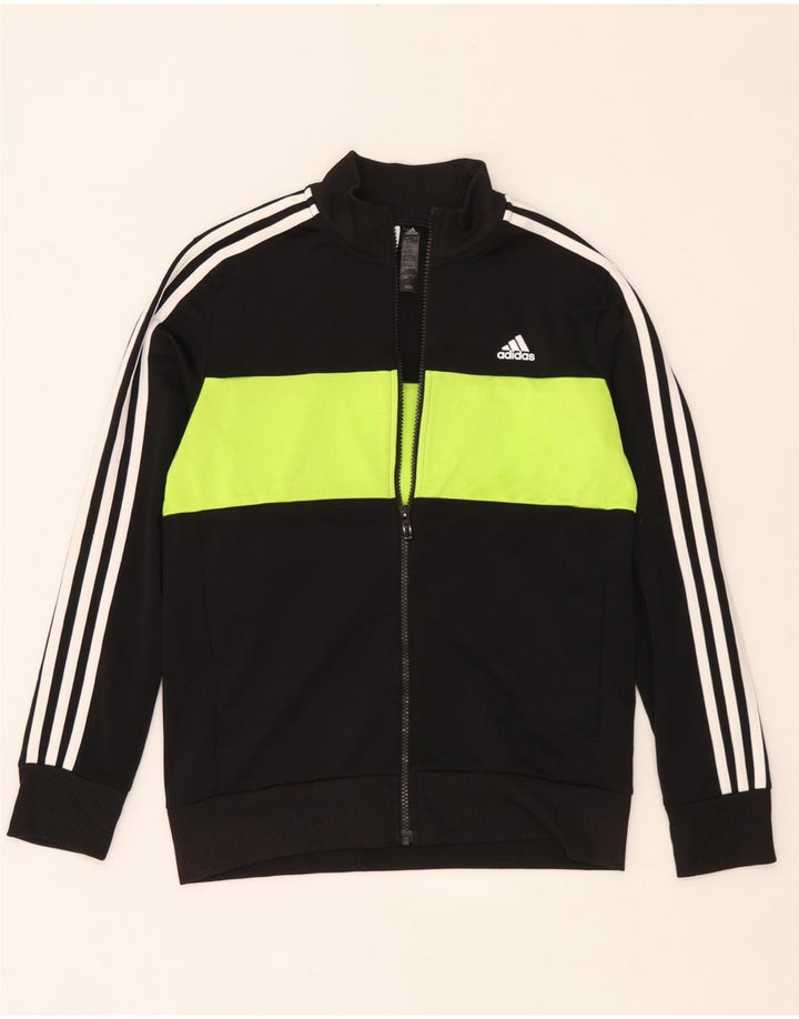 Gornja jakna od trenirke Adidas za dječake 12-13 godina, crna, poliester u boji