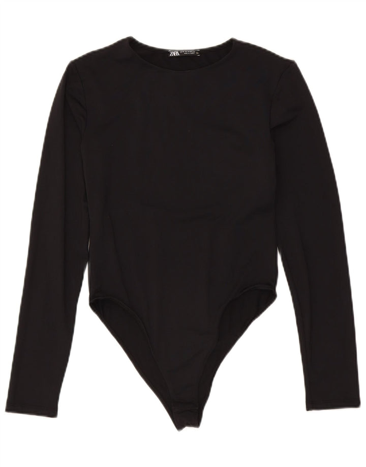 Zara ženski bodi dugih rukava UK 12 Srednji crni poliamid