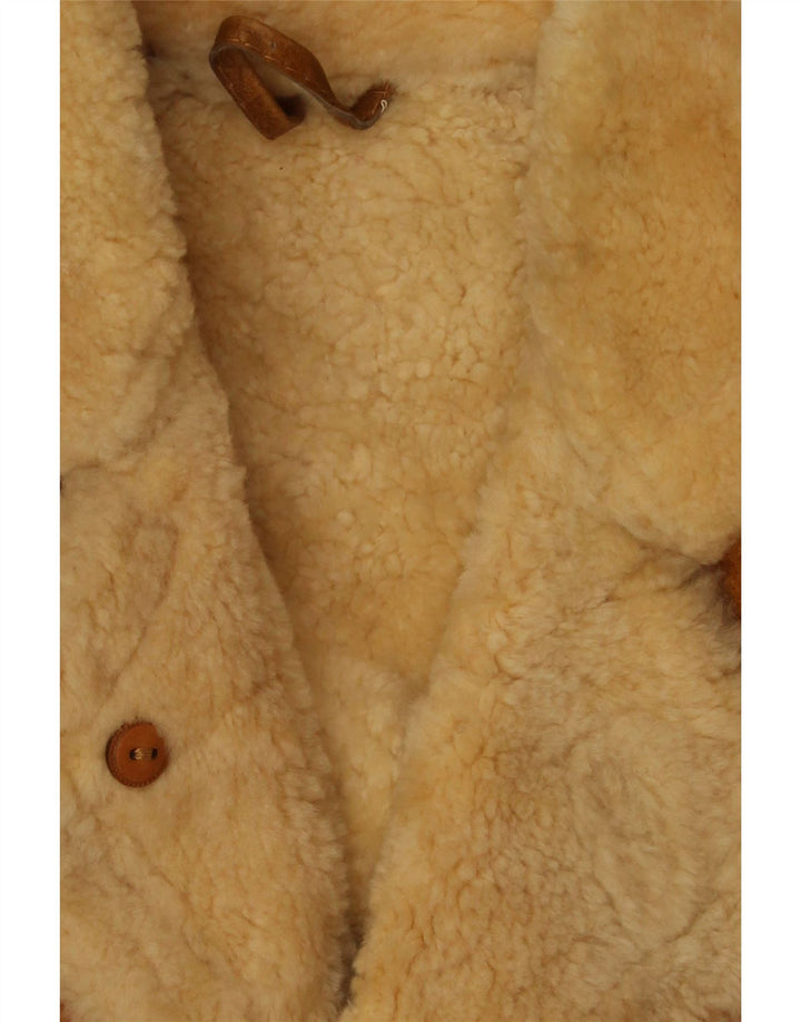 VINTAGE muška jakna s ovčicama UK 40 velika smeđa koža