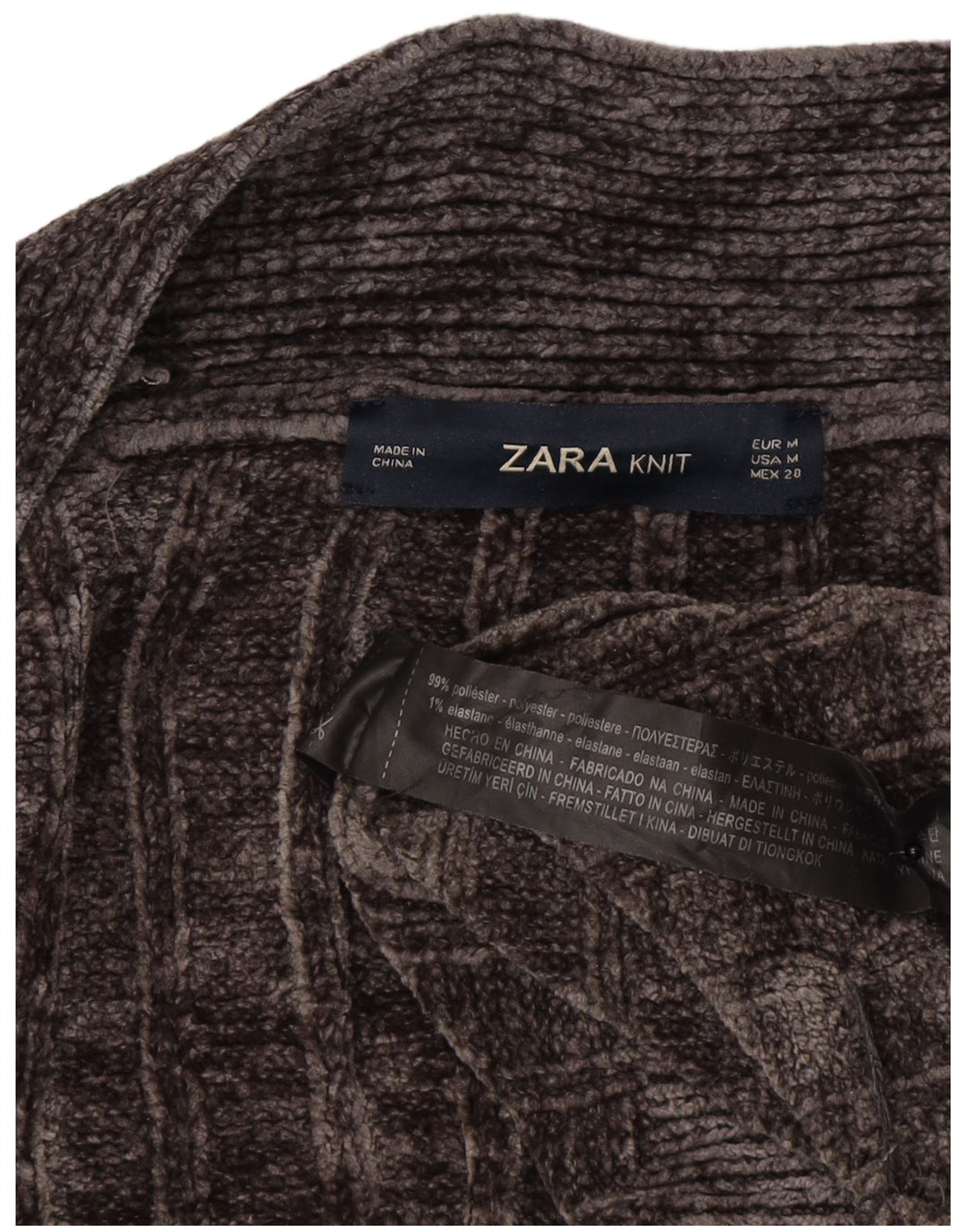 Zara ženski prekomjerni otvoreni kardigan pulover UK 14 srednje sivi