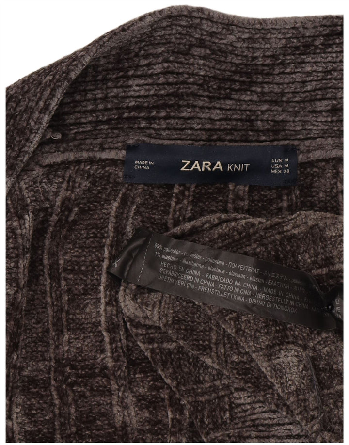 Zara ženski prekomjerni otvoreni kardigan pulover UK 14 srednje sivi