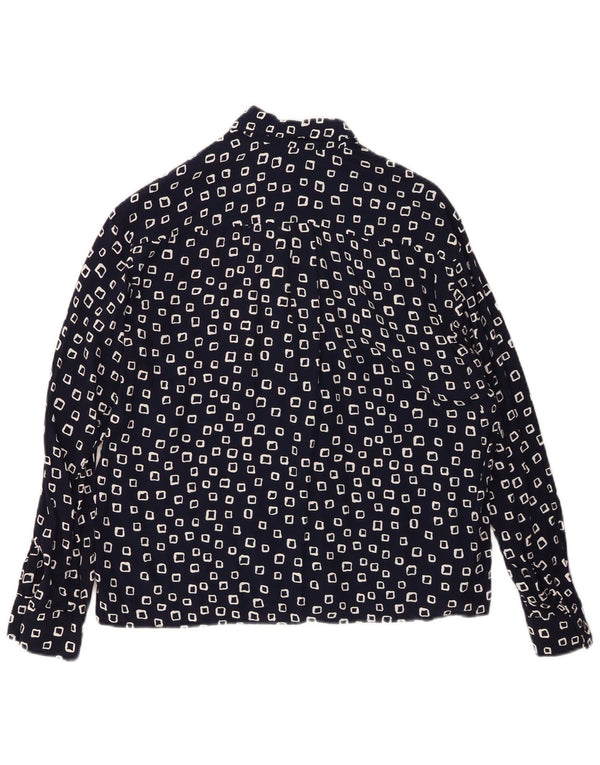 STEFANEL ženska košulja UK 16 velika mornarsko plava geometrijska