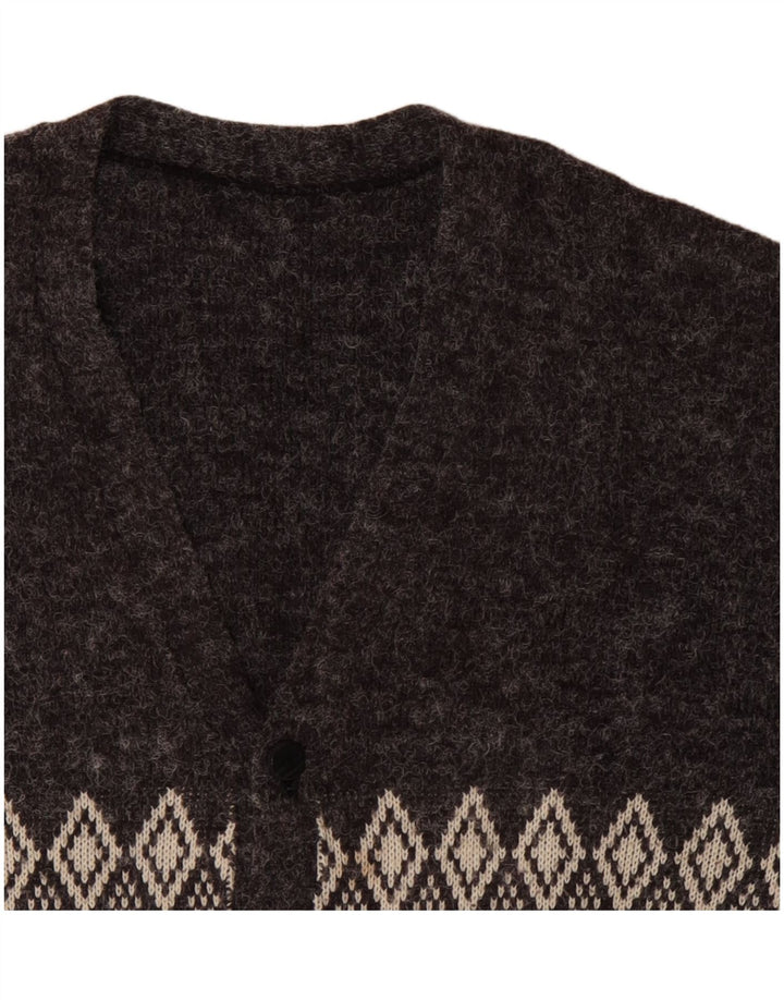 VINTAGE muški kardigan pulover XL Sivi Argyle/Diamond