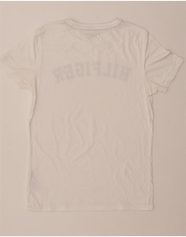 TOMMY HILFIGER Ženska grafička majica kratkih rukava UK 14 Srednje bijeli pamuk