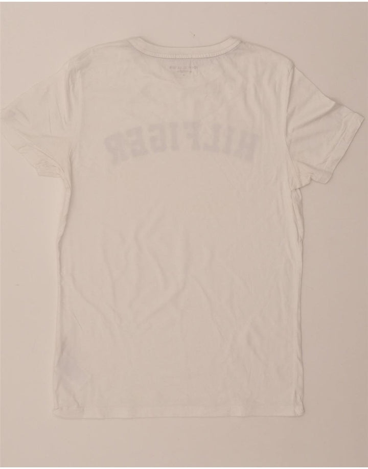 TOMMY HILFIGER Ženska grafička majica kratkih rukava UK 14 Srednje bijeli pamuk