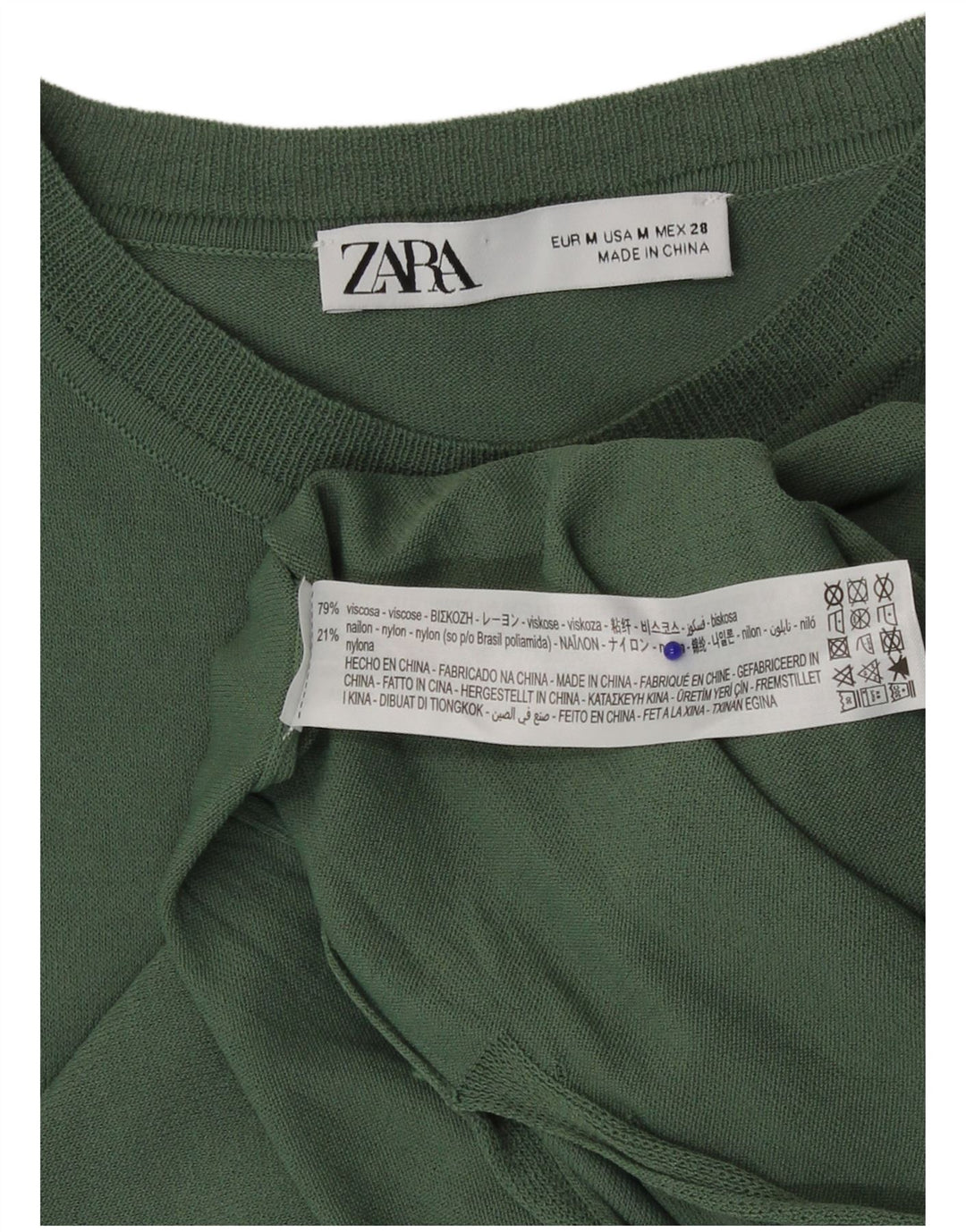Zara ženska maksi haljina UK 12 Srednje zelena viskoza