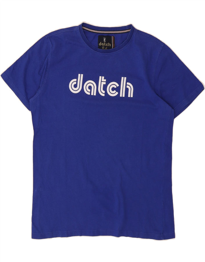 DATCH Mens Graphic T-Shirt Top Large Blue Cotton Vintage Datch and Second-Hand Datch from Messina Hembry 