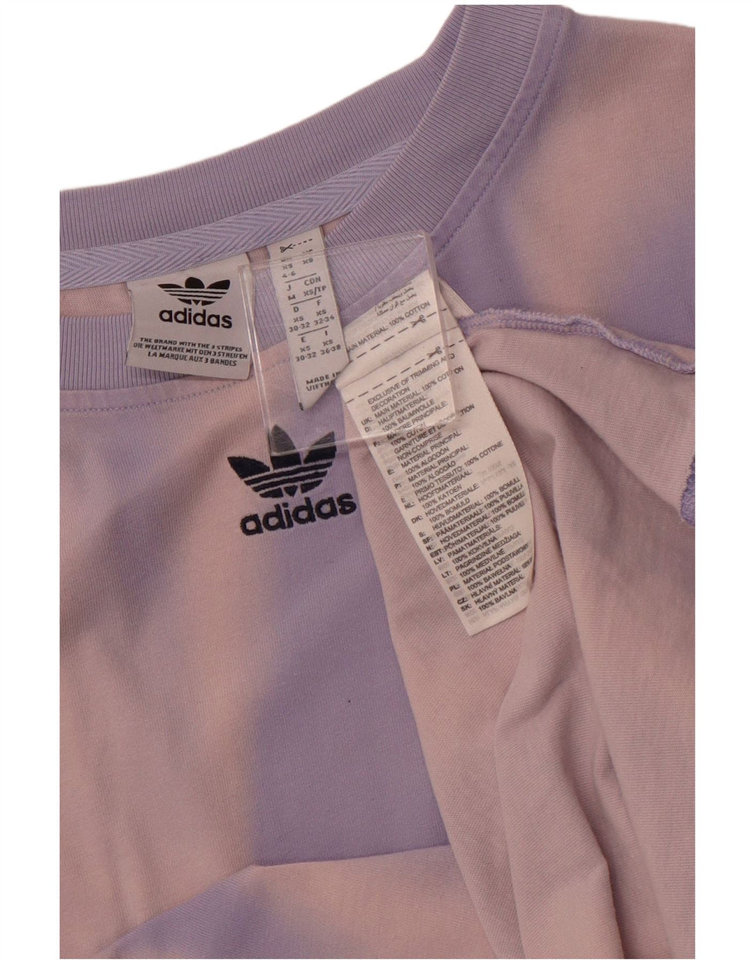 ADIDAS ženska majica kratkih rukava UK 4/6 XS Purple Tie Dye Cotton