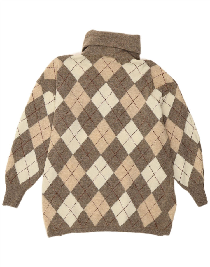 Gispa ženski džemper s rol izrezom UK 18 XL Sivi Argyle/Diamond