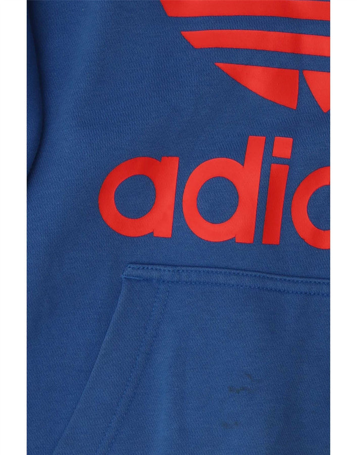 Adidas muška majica s kapuljačom s kapuljačom srednje plavi pamuk