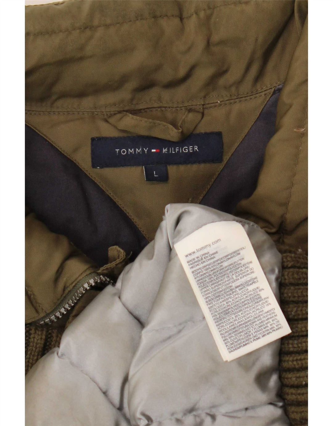 Tommy Hilfiger muška podstavljena jakna UK 40 Large kaki najlon