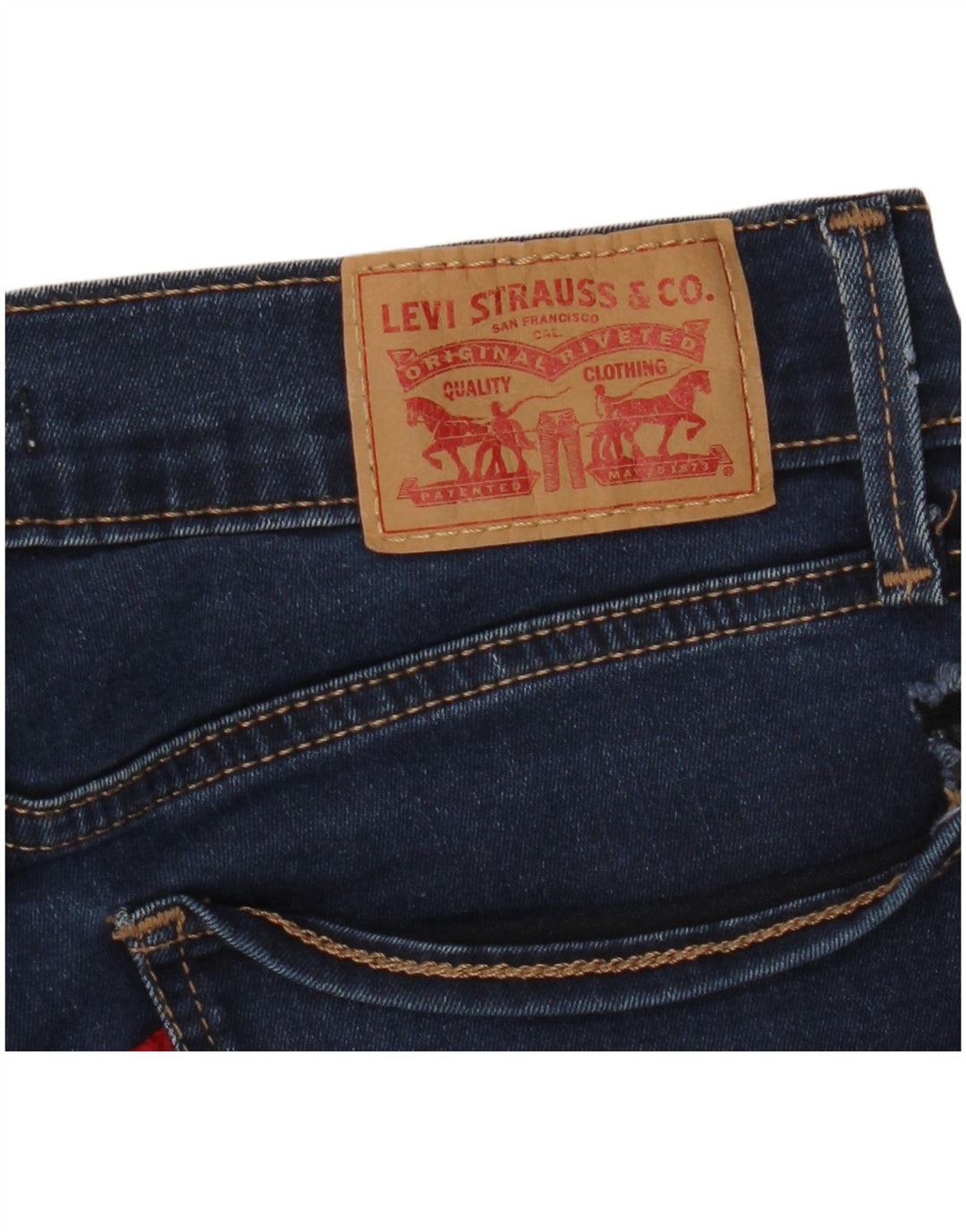 LEVI'S ženske 710 super uske traperice W26 L30 tamnoplavi poliester