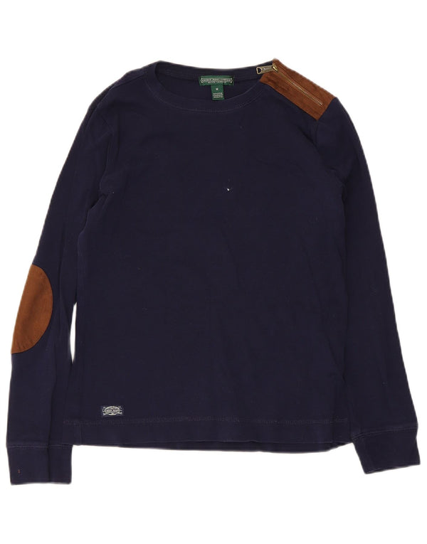 Ženska majica za jahanje dugih rukava Ralph Lauren UK 12 srednje tamnoplava