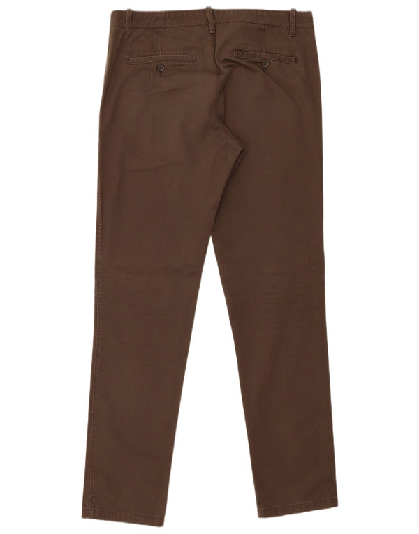 Benetton muške uske chino hlače IT 50 Large W34 L33 Smeđi pamuk