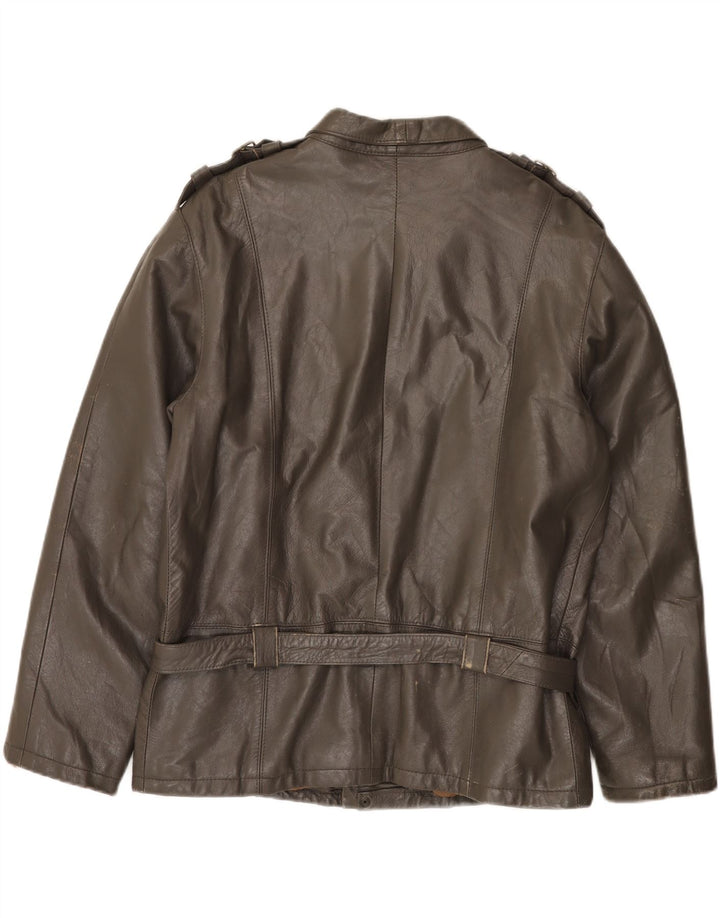 Vintage muška vojna kožna jakna IT 52 XL siva