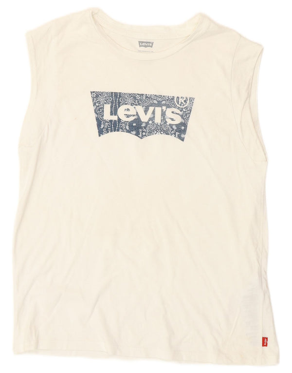Levi's Girls Graphic Vest Top 11-12 Years White Pamuk