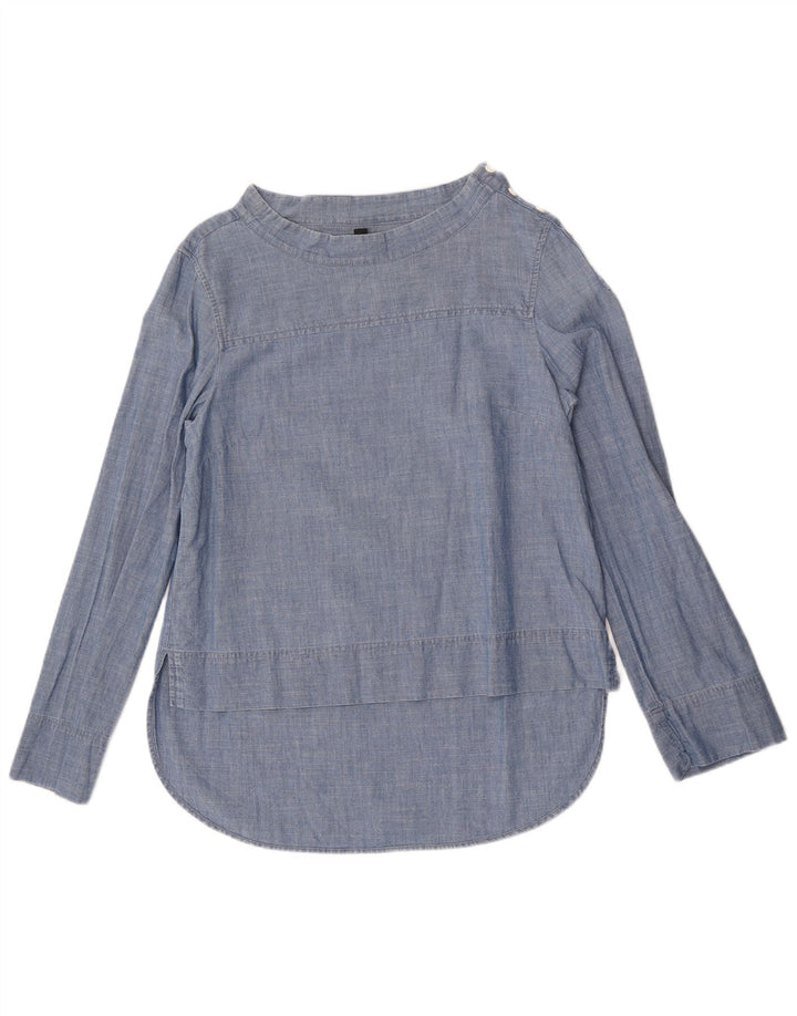 J. Crew Ženski gornji dio bluze dugih rukava US 6 Srednje plavi pamuk