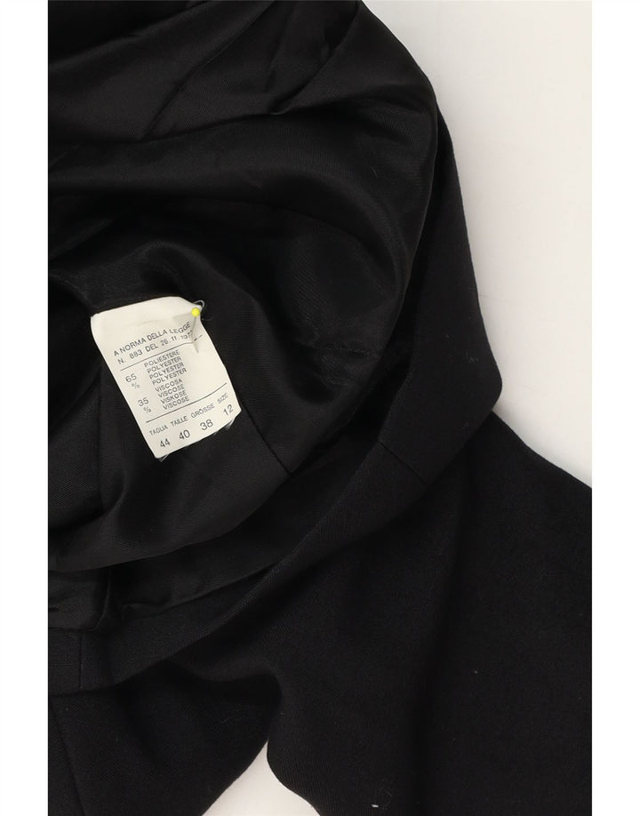 Vintage ženski sako sa 2 gumba UK 12 srednji crni poliester