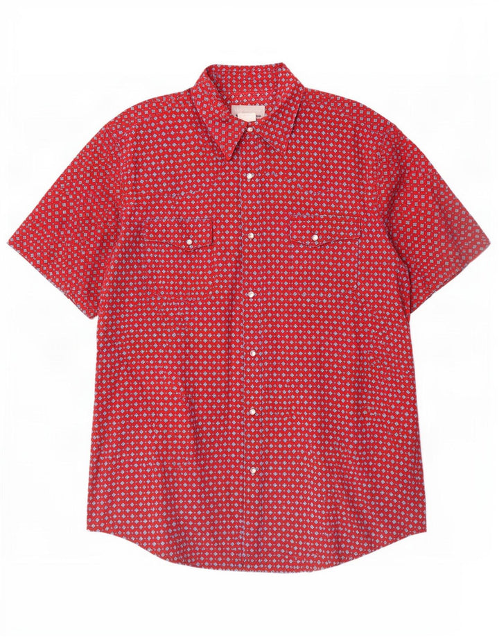 Wrangler muška majica kratkih rukava Veliki crveni geometrijski pamuk