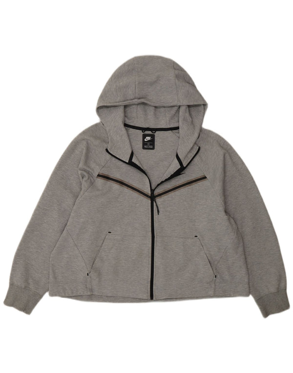 Nike ženski pulover s kapuljačom s patentnim zatvaračem UK 18 XL sivi pamuk
