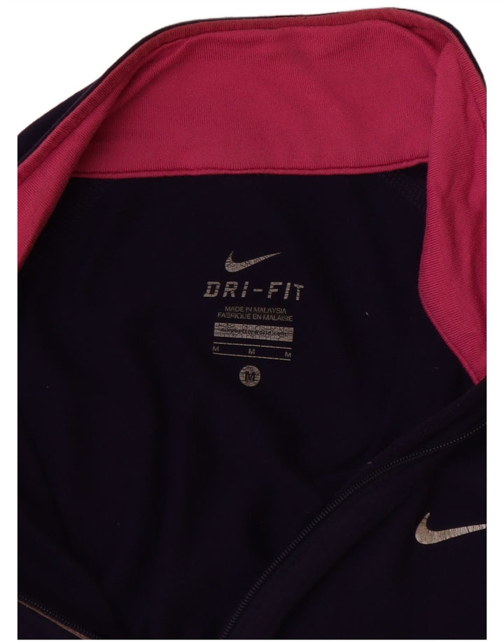 Nike Dri Fit Pulover Trenirka Top UK 12 Srednji tamnoplavi najlon